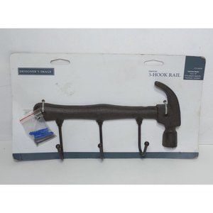 HAMMER Tools Key Holder Metal Man Cave Hanger 3  Brown Hook Cast Iron Garage NEW